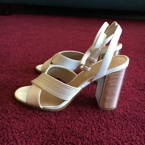 Aldo Shoes - White heels with a pop of shine on the heels Aldo Shoes - White heels with a pop of shine on the heels
